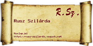 Rusz Szilárda névjegykártya
